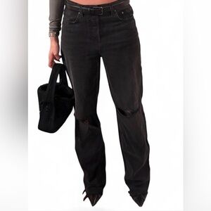 GRLFRND Black Distressed Boyfriend Jeans
